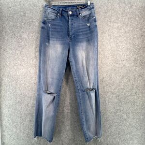 BlankNYC The Baxter Ribcage Straight Leg Buttonfly Distressed Jeans‎ Womens 28
